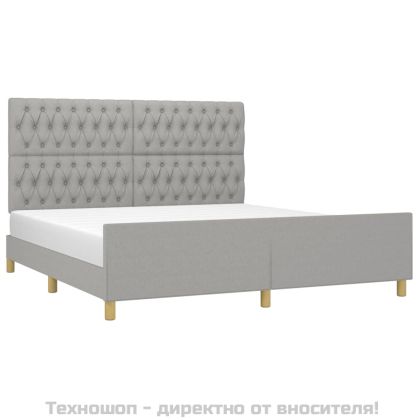 Рамка за легло без матрак, светлосива, 180x200 см, плат