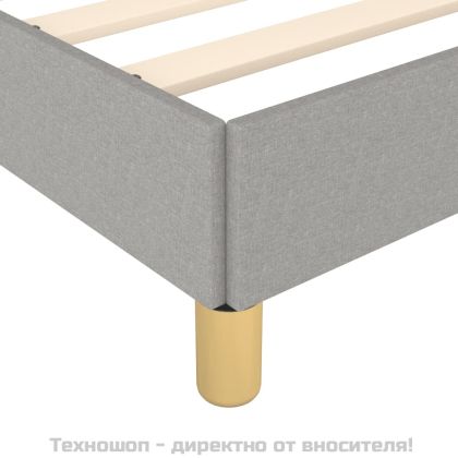 Рамка за легло без матрак, светлосива, 180x200 см, плат