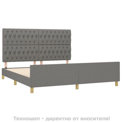 Рамка за легло без матрак, тъмносива, 180x200 см, плат