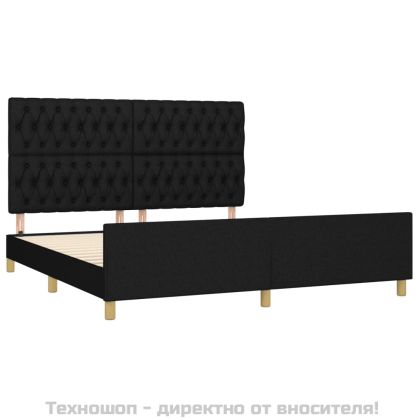 Рамка за легло без матрак, черна, 180x200 см, плат