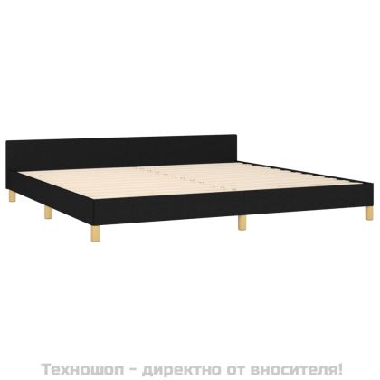 Рамка за легло с табла, черна, 200x200 см плат