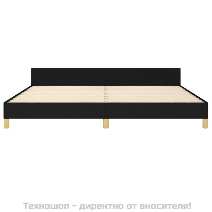 Рамка за легло с табла, черна, 200x200 см плат