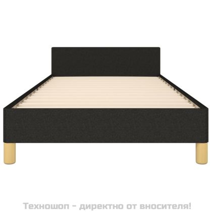 Рамка за легло с табла, черна, 90x200 см плат