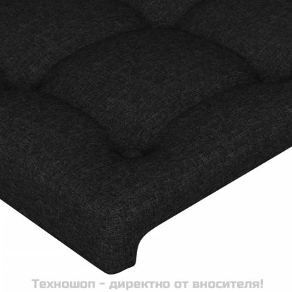 Рамка за легло с табла, черна, 90x200 см плат