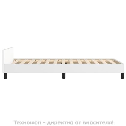 Рамка за легло с табла, бяла, 100x200 см, изкуствена кожа