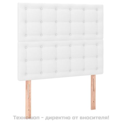 Рамка за легло с табла, бяла, 100x200 см, изкуствена кожа