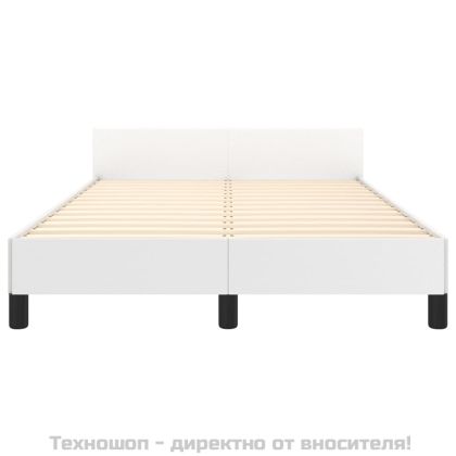 Рамка за легло с табла, бяла, 120x200 см, изкуствена кожа