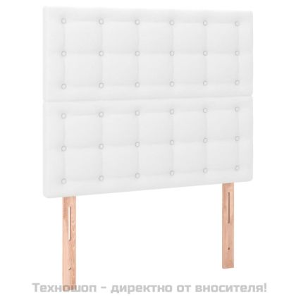 Рамка за легло с табла, бяла, 120x200 см, изкуствена кожа