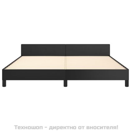 Рамка за легло с табла, черна, 180x200 см, изкуствена кожа