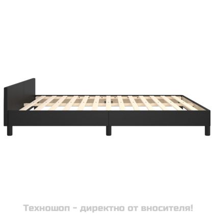 Рамка за легло с табла, черна, 180x200 см, изкуствена кожа
