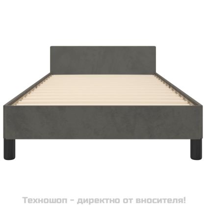 Рамка за легло без матрак, тъмносива, 100x200 см, кадифе