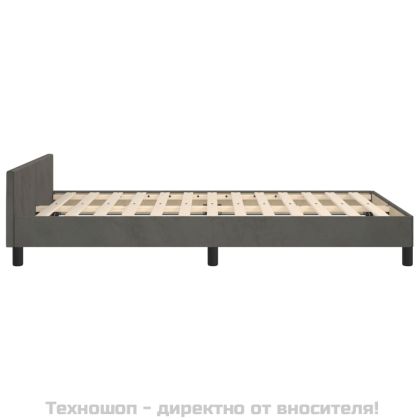 Рамка за легло без матрак, тъмносива, 120x200 см, кадифе