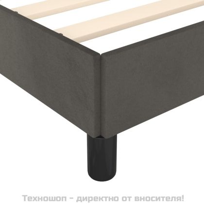 Рамка за легло без матрак, тъмносива, 120x200 см, кадифе