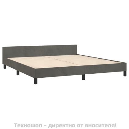 Рамка за легло без матрак, тъмносива, 160x200 см, кадифе