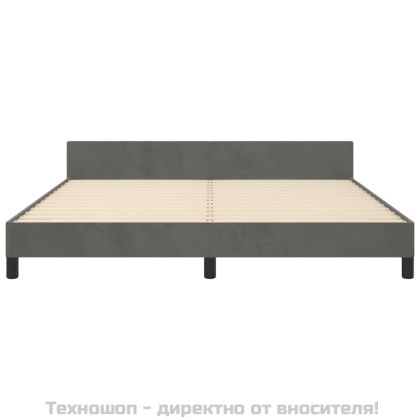 Рамка за легло без матрак, тъмносива, 160x200 см, кадифе