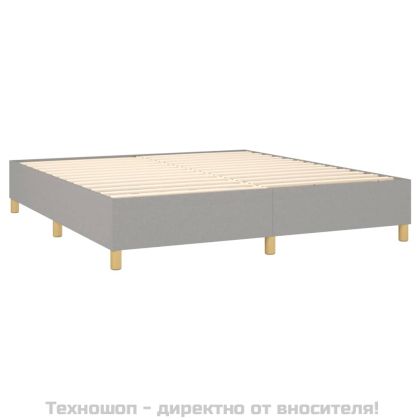 Боксспринг легло с матрак, светлосиво, 180x200 см, плат
