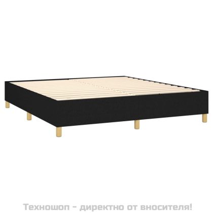 Боксспринг легло с матрак, черно, 180x200 см, плат