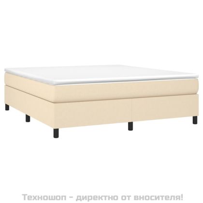 Рамка за легло с пружини, кремава, 160x200 см, плат