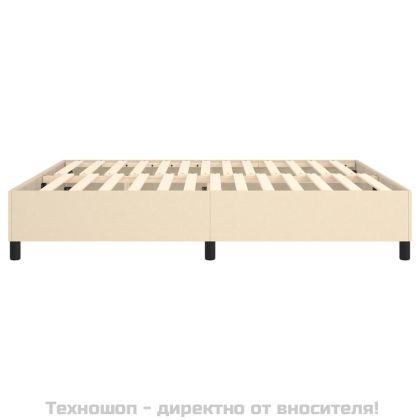 Рамка за легло с пружини, кремава, 160x200 см, плат