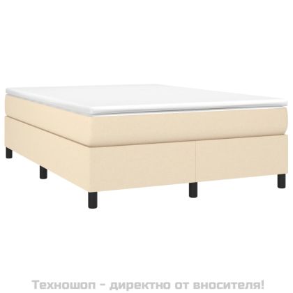 Рамка за легло с пружини, кремава, 140x190 см, плат