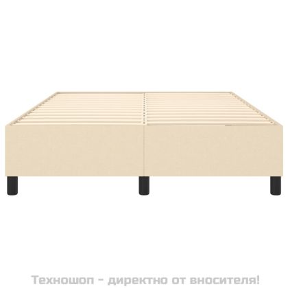 Рамка за легло с пружини, кремава, 140x190 см, плат