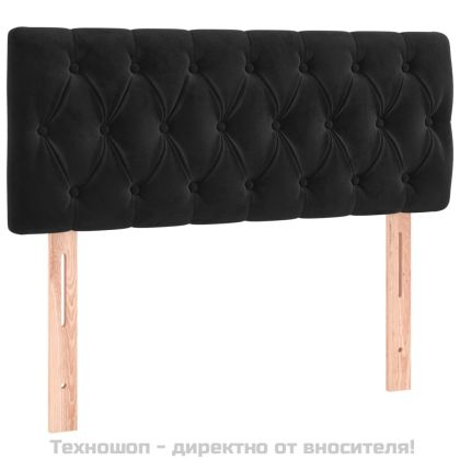 Боксспринг легло с матрак, черно, 90x200 см, кадифе