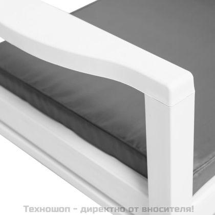 Градински комплект, 3 части, пластмаса, бял