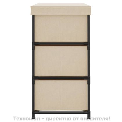 Шкаф за съхранение с 6 чекмеджета, 55x29x55 см, кремав, стомана