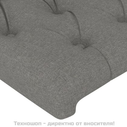 Горни табли за легло, 2 бр, тъмносива, 90x7x78/88 см, плат