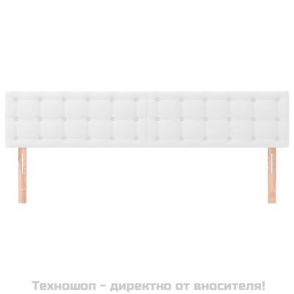 Горни табли за легло 2 бр бели 100x5x78/88 см, изкуствена кожа