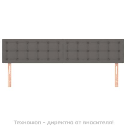 Горни табли за легло 2 бр сиви 90x5x78/88 см, изкуствена кожа