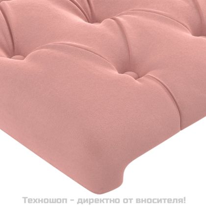 Горни табли за легло, 2 бр, розова, 100x7x78/88 см кадифе