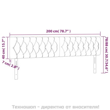Горни табли за легло, 2 бр, розова, 100x7x78/88 см кадифе