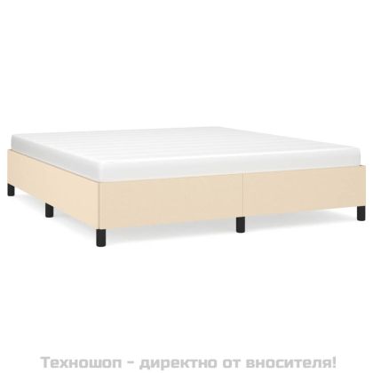 Рамка за легло без матрак, кремава, 160x200 см, плат
