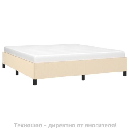 Рамка за легло без матрак, кремава, 160x200 см, плат