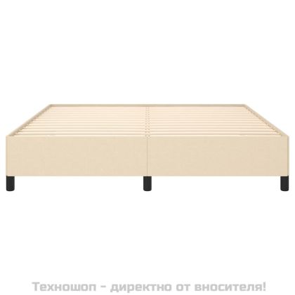 Рамка за легло без матрак, кремава, 160x200 см, плат