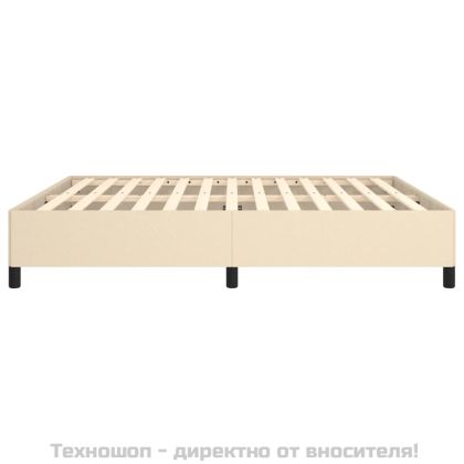 Рамка за легло без матрак, кремава, 160x200 см, плат