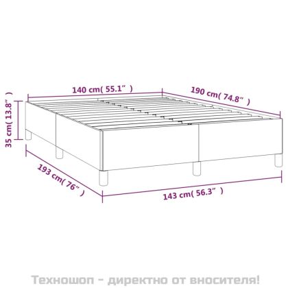 Рамка за легло без матрак, таупе, 140x190 см плат