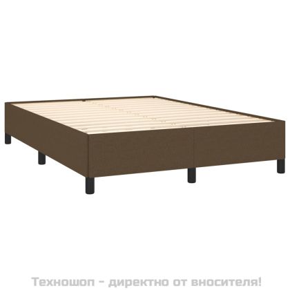 Рамка за легло без матрак, тъмнокафява, 140x190 см, плат