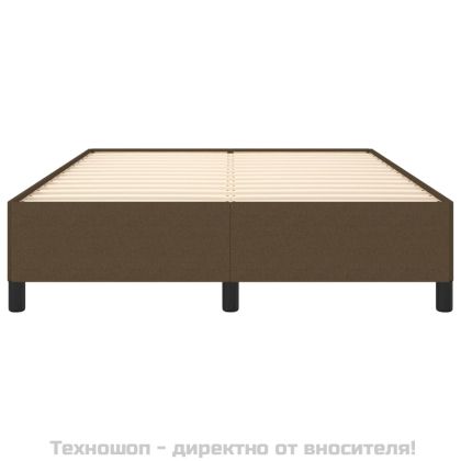Рамка за легло без матрак, тъмнокафява, 140x190 см, плат