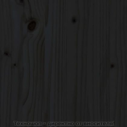 Дневно легло, черно, борово дърво масив, 80x200 см