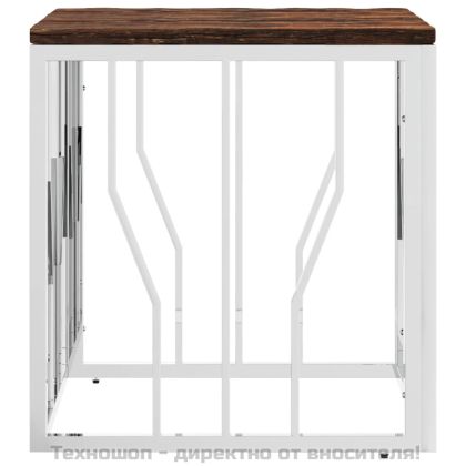 Маса за кафе, неръждаема стомана и регенерирано дърво масив