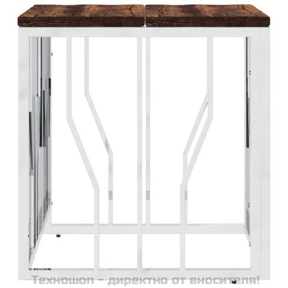 Маса за кафе, неръждаема стомана и регенерирано дърво масив