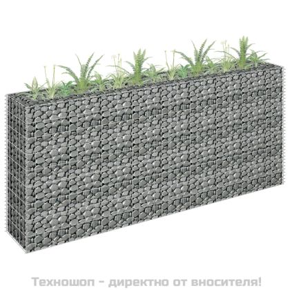 Габион повдигната леха, поцинкована стомана, 180x30x90 см