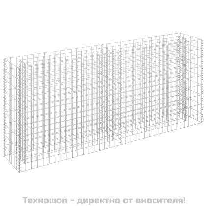 Габион повдигната леха, поцинкована стомана, 180x30x90 см
