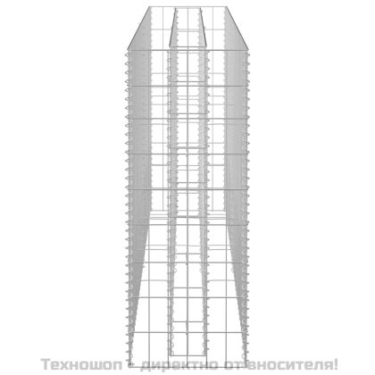 Габион повдигната леха, поцинкована стомана, 180x30x90 см