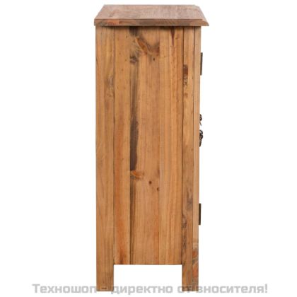 Страничен шкаф за баня, рециклиран бор масив, 59x32x80 см