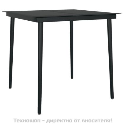 Градински трапезен комплект, 3 части, черен