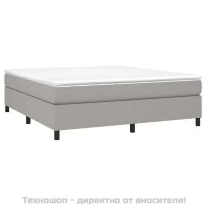 Рамка за легло с пружини, светлосива, 180x200 см, плат
