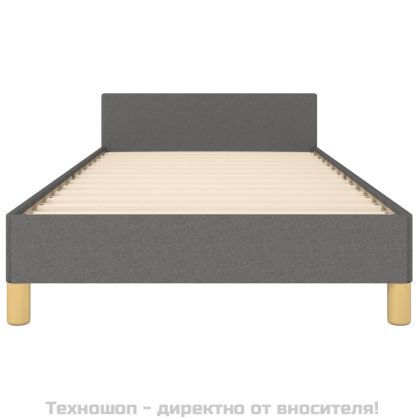 Рамка за легло без матрак, тъмносива, 90x190 см, плат